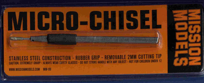 A chisel with interchangeable tips, Use it to remove rivet detail etc.
