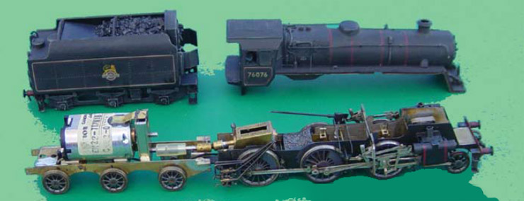 model loco showing chassis and superstructure