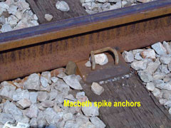 Macbeth spike anchors used with cast baseplate.
