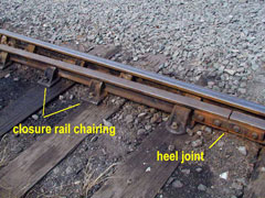 Use of bridge chairs under closure rails, its not only modellers have trouble fitting the chairs on the timber.